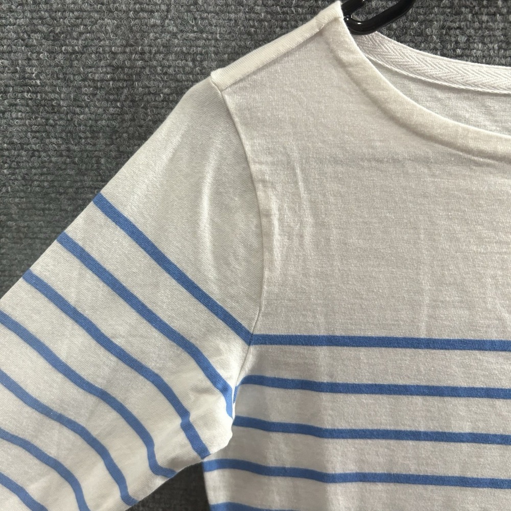Vineyard Vines Lace Hem Mini Shift Dress 3/4 Sleeve White Blue Striped XXS - Picture 13 of 16